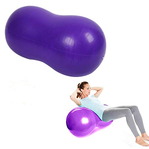Pelota de gimnasia con forma de cacahuete, para yoga, pilates, pequeños ejercicios, antipinchazos, incluye bomba de pelota, 90 cm
