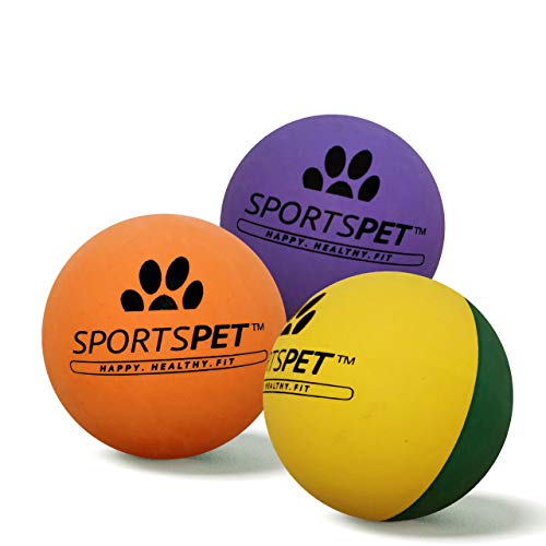 Pelotas de goma para perros SPORTSPET High Bounce Paquete de 3 unidades