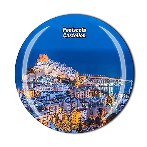 Peniscola Castellon 3D nevera imán cristal turístico viaje recuerdo colección regalo pegatina magnética cocina decoración del hogar