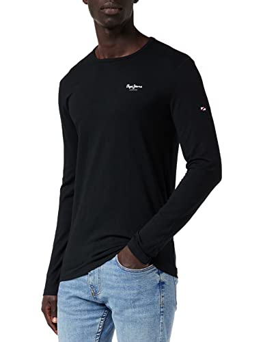 Pepe Jeans Original Basic 2 Long N Camiseta Hombre, Negro (Black), L
