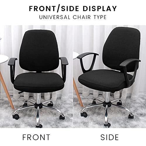 PFLYPF Funda de asiento de 2 piezas, incluye 1 cojín y 1 respaldo, forro polar de maíz a cuadros divididos, funda elástica para silla de oficina