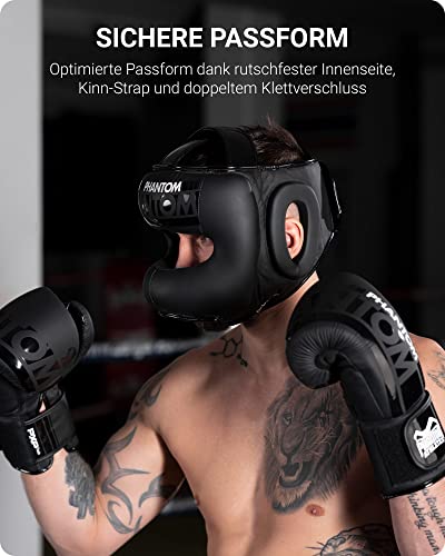 Phantom APEX - Protector de cabeza para boxeo, artes marciales mixtas, muay thai y boxing, color negro