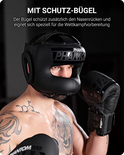 Phantom APEX - Protector de cabeza para boxeo, artes marciales mixtas, muay thai y boxing, color negro