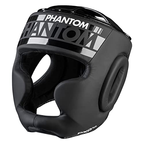 Phantom APEX - Protector de cabeza para boxeo MMA Muay Thai Boxing Fighting | Hombre Mujer (Full Face - Negro)