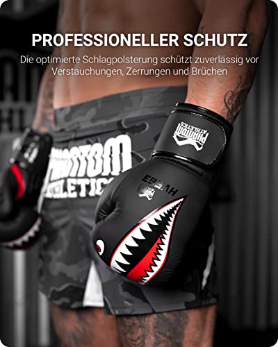 Phantom Fight Squad Guantes de Boxeo MMA Thai Boxing Gloves | Hombres (Fight Squad - Negro, 10 Oz)