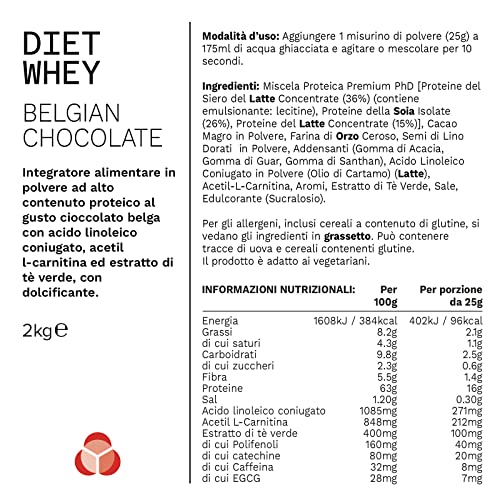 PhD Phd Nutrition Proteína Whey, 80 Porciones 2000G, Proteína Magra En Polvo - Chocolate Belga 2000 g