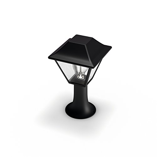 Philips myGarden Alpenglow - Poste de luz, iluminación exterior, bombilla no incluida, casquillo E27, aluminio, color negro