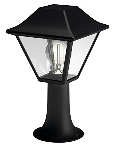 Philips myGarden Alpenglow - Poste de luz, iluminación exterior, bombilla no incluida, casquillo E27, aluminio, color negro