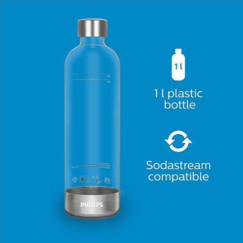 Philips Water Solutions GoZero Sparkling Water Maker Sifón, máquina para Hacer Soda, 1 Liter, plástico, Verde
