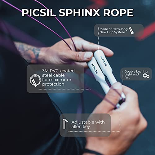 Picsil Sphinx Speed Rope, Comba Ligera y Resistente para Cross Training, Fitness, Boxeo, Comba Crossfit Profesional con Doble Rodamiento (Verde oscuro)