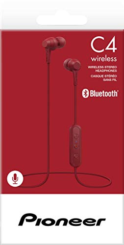 Pioneer C4 Auricular in-ear Bluetooth (micro y altavoz, 6h de batería, Multi-Point) color burdeos
