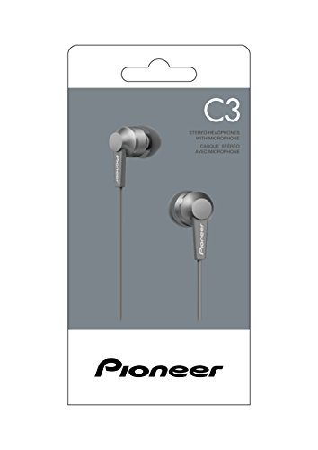 Pioneer SE-C3T-H - Auriculares con Control de telefono, Color Gris