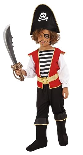 Pirates of Seven Sea - Disfraz Pirata Travieso infantil, Talla S 3-4 años (Rubie's S8615-S)