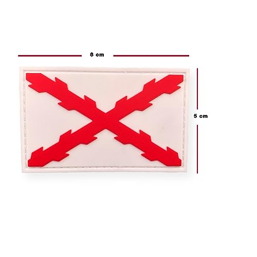 PIXCOOL | Parche de PVC Bandera Cruz de Borgoña - Parche Crossfit - Mochila Táctica - Bandera de España |