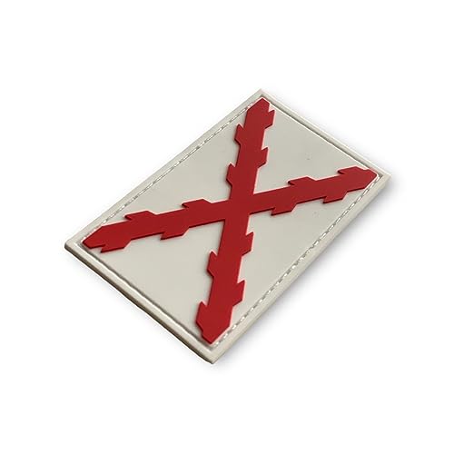 PIXCOOL | Parche de PVC Bandera Cruz de Borgoña - Parche Crossfit - Mochila Táctica - Bandera de España |