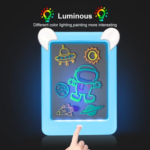 Pizarra Magica infantil Juguete para Niños/Niñas 2 3 4 5 6 años Tableta de Dibujo 3D Magico Iluminosa con Luce LED Juegos Educativo Infantil Creativo Regalo Juguete para Niños/Niñas