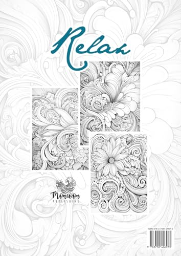 Plant Swirls Zentangle Art Therapy Coloring Book for Stress Relief: zentangle patterns coloring book Flowers Coloring Book relaxation: 2 (Therapy Coloring Books)