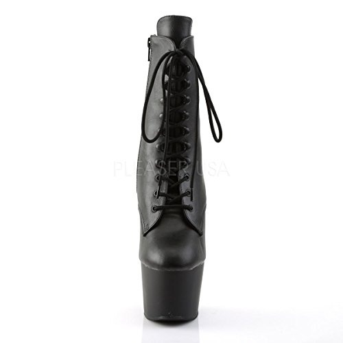 Pleaser ADORE-1020, Botas de caña Corta Mujer, Negro (Negro (Blk Faux Leather/Blk Matte), 38 EU