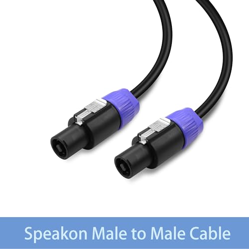 PNGKNYOCN Cable speakon a speakon, cable amplificador de audio profesional público a público para altavoces nl2fc de 2 Pines 12awg (2m / 6.6ft)