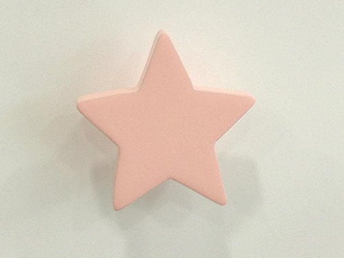 Pomo infantil Estrella. Acabado lacado. Medida: 6 * 6 cms. Tirador estrella. Ideal para decoración infantil. (Rosa)