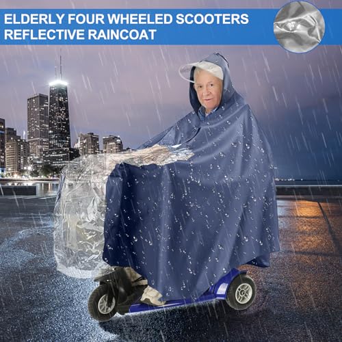 Poncho de lluvia para mobility scooter: protector de lluvia con capucha y panel transparente, impermeable para silla de ruedas, movilidad, vehículos eléctricos y actividades al aire libre