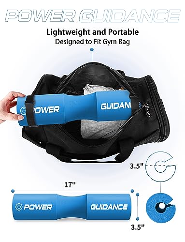 POWER GUIDANCE Barbell Squat Pad protectora del cuello y del hombro Ideal para Squats, Lunges, Hip Thrusts, levantamiento de pesas(Azul)