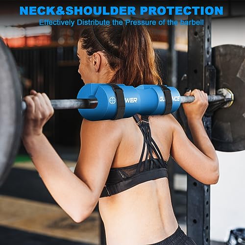 POWER GUIDANCE Barbell Squat Pad protectora del cuello y del hombro Ideal para Squats, Lunges, Hip Thrusts, levantamiento de pesas(Azul)