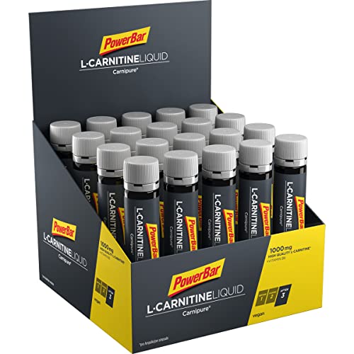 PowerBar L-Carnitine Liquid Ampollas 20x25ml - Suplemento alimenticio con 1000 mg de L-carnitina y vitamina B6