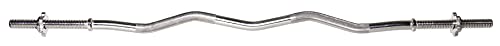Powergainz Barra de rizo con rosca de barra de rizo olímpica estándar, 48 pulgadas, cromado