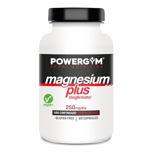 POWERGYM | Magnesium 60 Cápsulas evita Calambres y Lesiones – Magnesio Descontracturante, Defatigante y Optimizador energético - Magnesio alta absorción potenciado con Vitamina B6