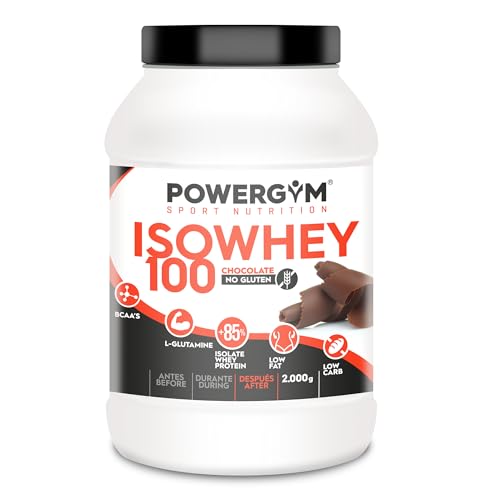 POWERGYM | Proteina ISOWHEY 100 Chocolate 2.000 g Batido de Proteínas Whey aislados de alta pureza – Alimento deportivo proteico que ayudara a mejorar tu nutrición