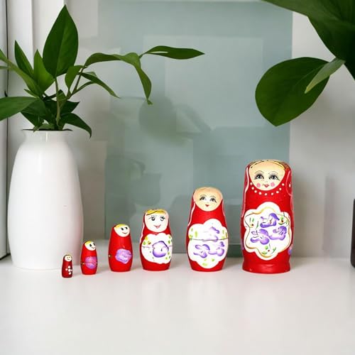 predolo 6 Piezas de muñecas Rusas anidadas Matryoshka, Figuras de Dibujos Animados apilables, muñecas de Deseos anidadas para el hogar, Color Aleatorio