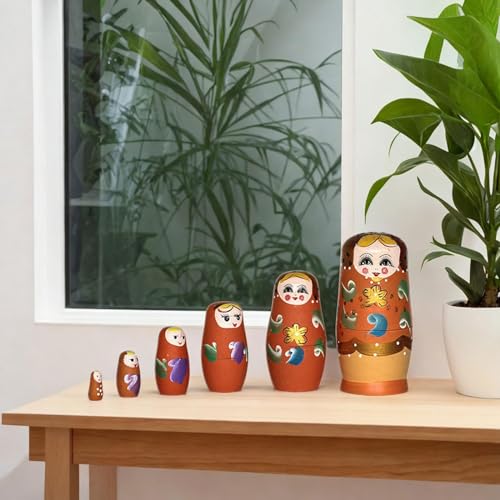 predolo 6 Piezas de muñecas Rusas anidadas Matryoshka, Figuras de Dibujos Animados apilables, muñecas de Deseos anidadas para el hogar, Color Aleatorio