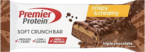 Premier Protein Soft Crunch Bar Triple Chocolate 12x45g - Bajo en azúcar + Bajo en carbohidratos + Sin aceite de palma