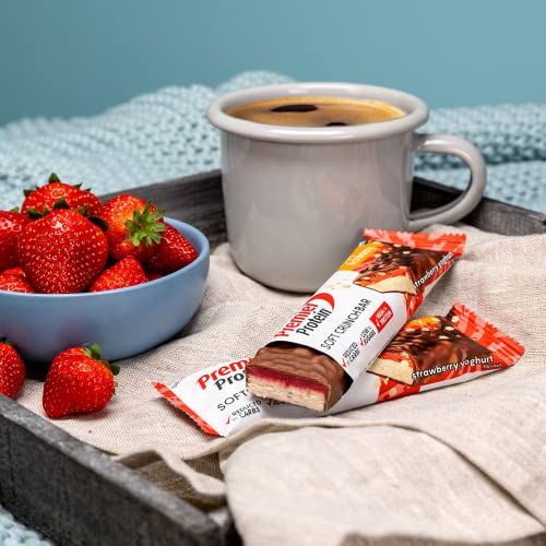 Premier Protein Soft Crunch Strawberry Yoghurt 12x45g - Bajo en azúcar + Bajo en carbohidratos + Sin aceite de palma