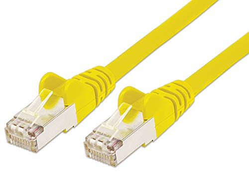PremiumCord Cable de Red Ethernet, LAN & Patch Cable CAT6a, 10 Gbit/s, S/FTP PIMF, AWG 26/7, 100% Cobre, rápido y Resistente, Cable RJ45, Amarillo, 0,5 m