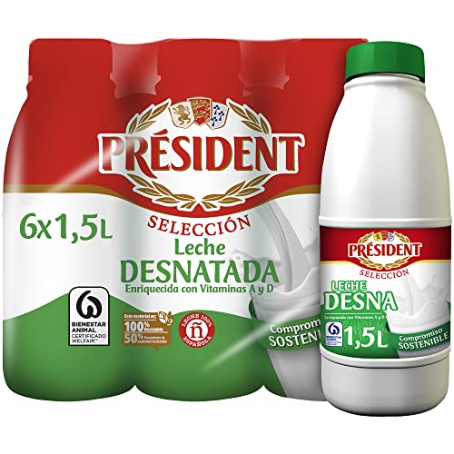 ‎Président Leche Desnatada Líquida, 6 x 1.5L