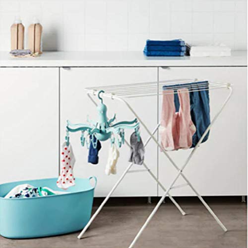 PRESSA IKEA Tendedero colgante 16 pinzas para ropa, turquesa/azul pálido