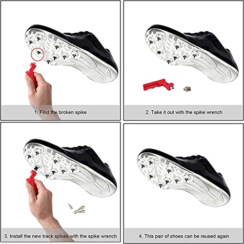 Prmape 62 Piezas Clavos Atletismo 6mm, Clavos para Zapatos con Llave para Clavos, Clavos de Repuesto Picos Antideslizantes para Zapatos de Pista Zapatos Deportivos Trotar Correr