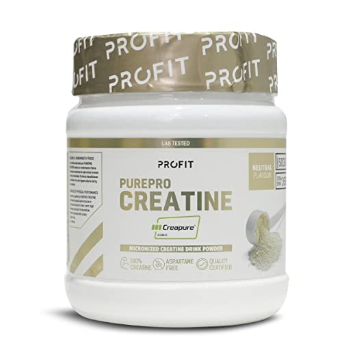 PROFIT - PurePRO Creatine (Creapure®) - Creatina pura para mejorar el rendimiento, la fuerza y la masa muscular - Con gran biodisponibilidad - Sin sabor - 500 gramos = 167 serv.