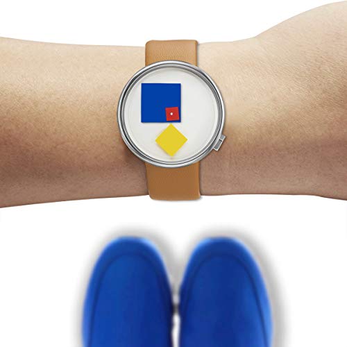 Projects Watches Bauhaus Cuarzo Acero Blanc Cuir Marron Unisex Reloj