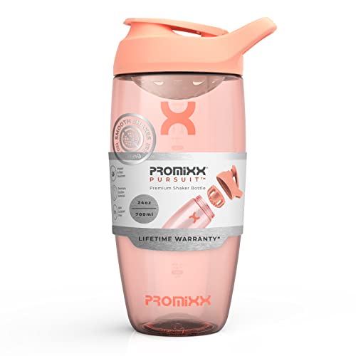 Promixx Botella Agitadora de Proteínas Premium para Batidos Suplementarios - Taza Fácil de Limpiar, Duradera (700 ml, Coral)