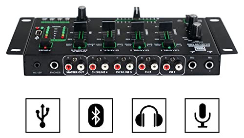 Pronomic DX-50 USB MKII Mezclador 4 canales DJ con Bluetooth