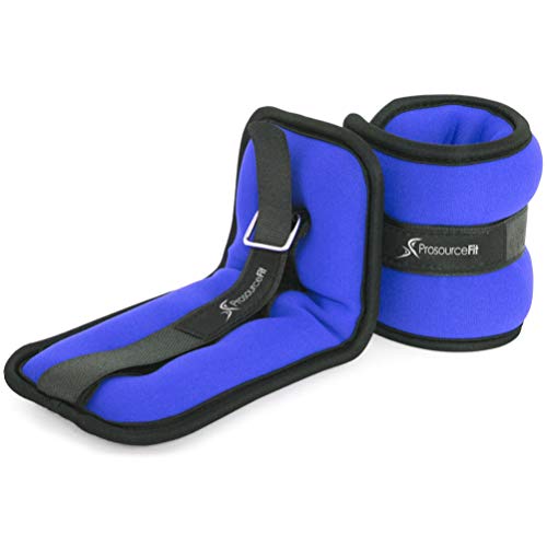 Prosource Adjustable Ankle Pesas de muñeca de Tobillo, Unisex-Adult, Blue, One Size