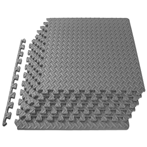 ProsourceFit ps-2302-pzzl-grey Exercise Puzzle Mats 1/2-in, Unisex-Adult, Grey