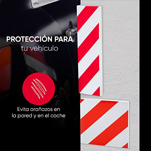 Protector Columnas Garage Reflectante – Protector de Esquinas y Pared de Garage (2 Unidades 40x20x2cm + 2 Unidades 20x20x2cm)