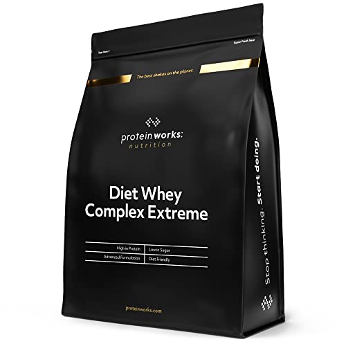 Protein Works| Batido Dietético de Proteína Whey | Sabor Fresas con nata | 500 g de Diet Whey Complex Extreme