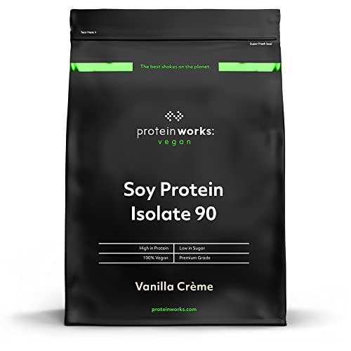 Protein Works| Proteína De Soja 90 (aislado) | Crema Alla | 100% Vegano | Procedente De Fuentes Sostenibles | Bajo En Grasas, Vainilla, 500 Gramo