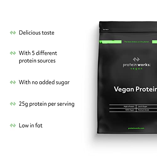 Protein Works - Proteína Vegana - 100% A Base de Plantas - Sin Gluten - Bajo en Grasas - Sin Sabor - 1 kg