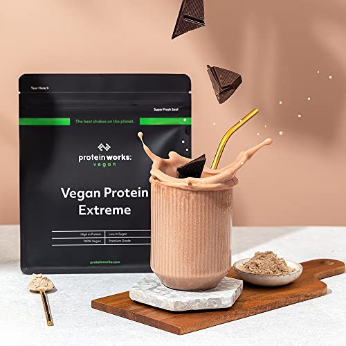 Protein Works - Proteína Vegana Extreme - 100% A Base De Plantas - Mezcla De 5 Proteínas - Proteína Vegetal En Polvo - 14 Licuados - Crema De Vainilla - 500g